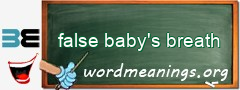 WordMeaning blackboard for false baby's breath
